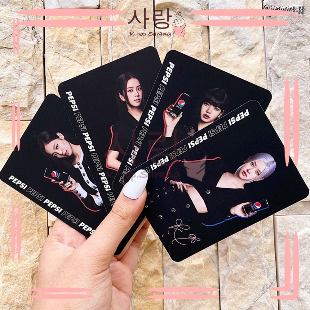 Genuine 4-in-1 BP Limited Edition Pepsi Edition Photocard Set Collection Rose Jennie Lisa Jisoo