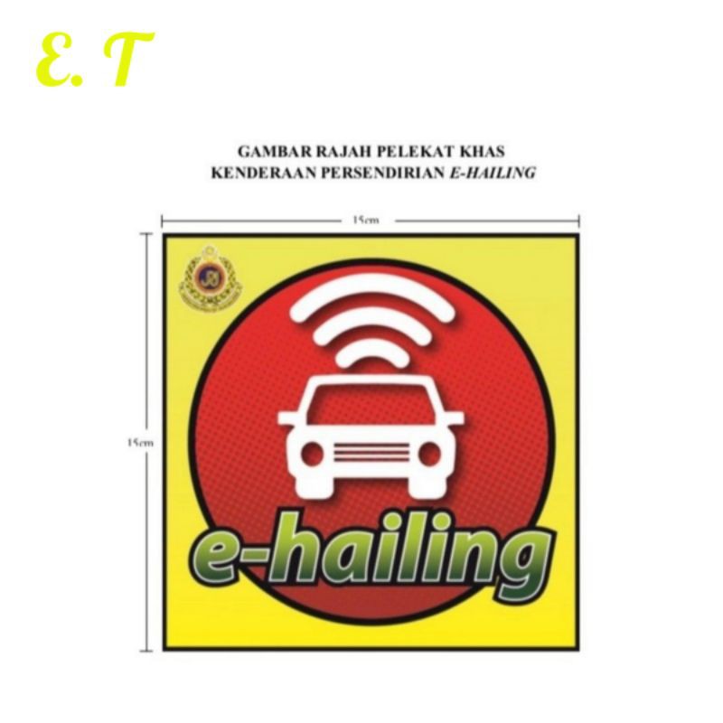 GRED AAA e-hailing sticker pelekat cermin pengenalan khas kenderaan ...