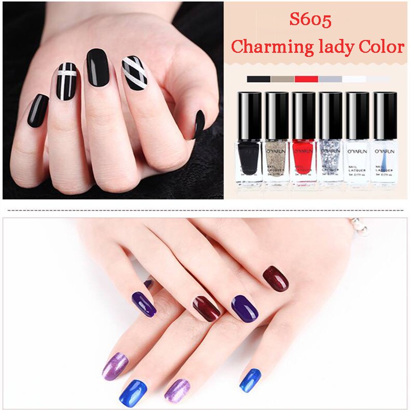 6 Bottles/Set Nail Gel Polish Set Peeling Off UV /LED Nail Polish Gel Not  Fade Black Red Gel Color Nail Manicure Set | Shopee Malaysia