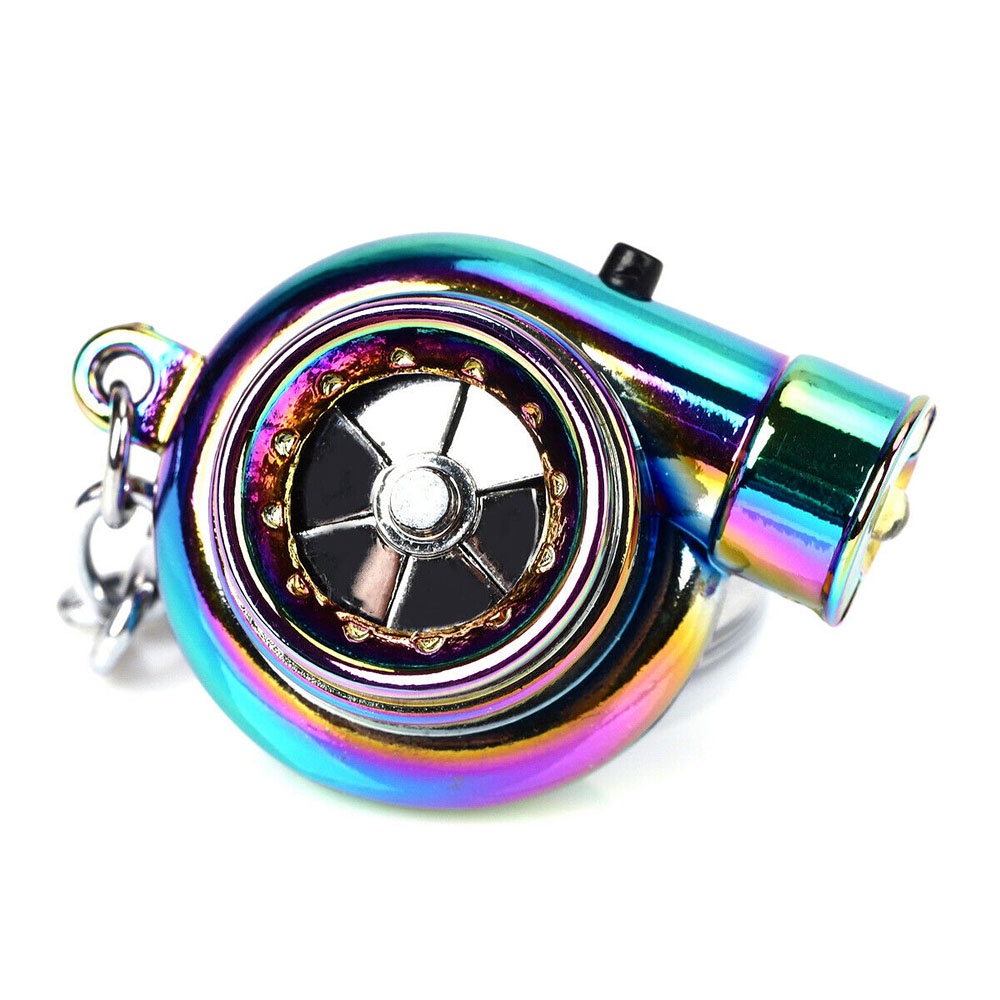 Neo Turbo Keychain Keyring Rainbow LED Light BOV Sound Turbocharger Car