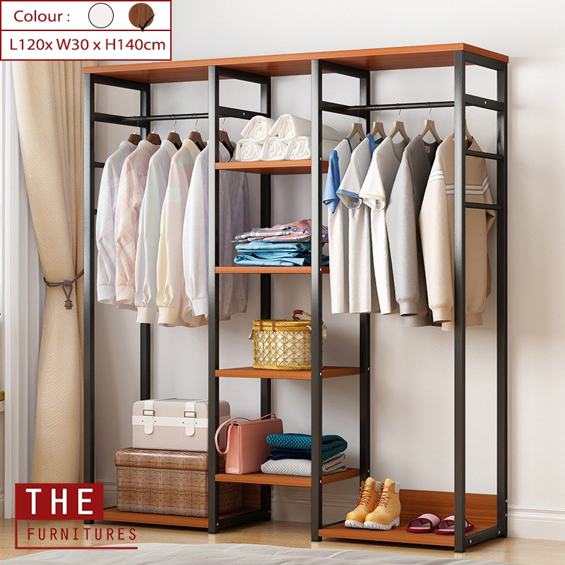 The Simply Cloth Wardrobe Cabinet Cloth Storage Cabinet Modern Style Mdf L60 90 120 X W30 X H140cm Shopee Malaysia