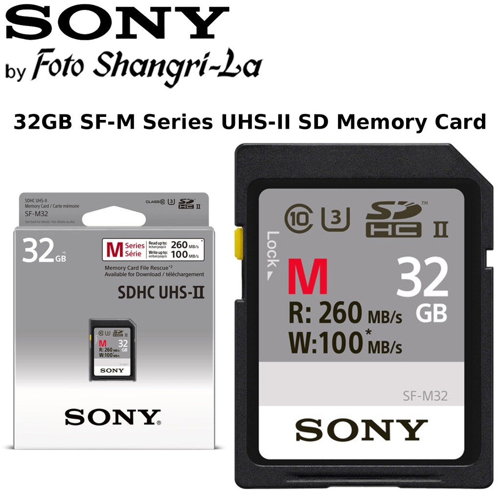 Sony 32GB SD Card SF-M32 SF-M Series U3 UHS-II SDXC Memory Card Class ...