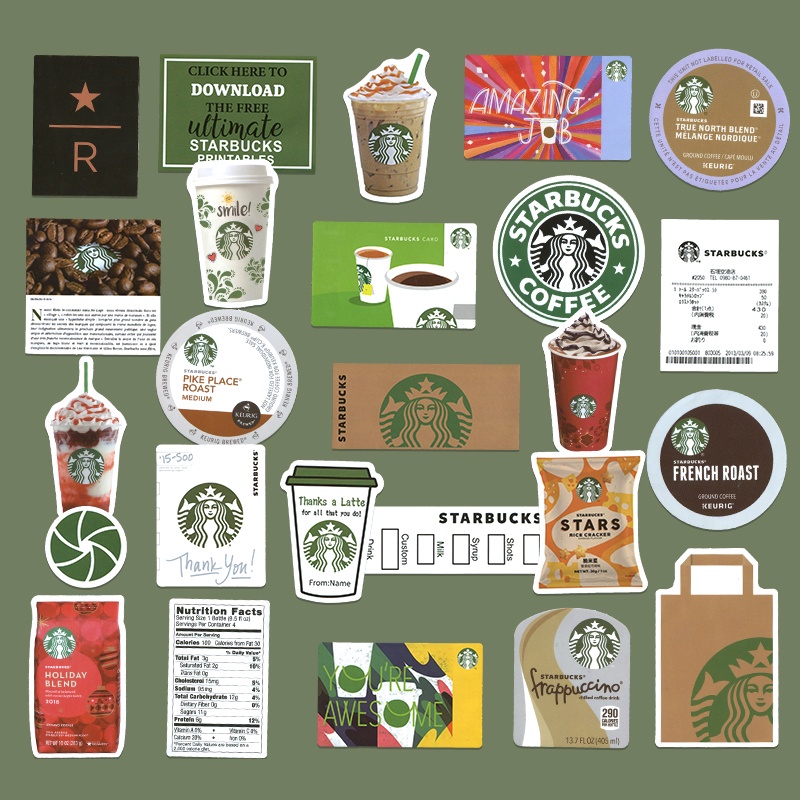 25 pcs retro starbucks stickers for laptop phones ipad luggage personality trends decorative stickers waterproof shopee malaysia