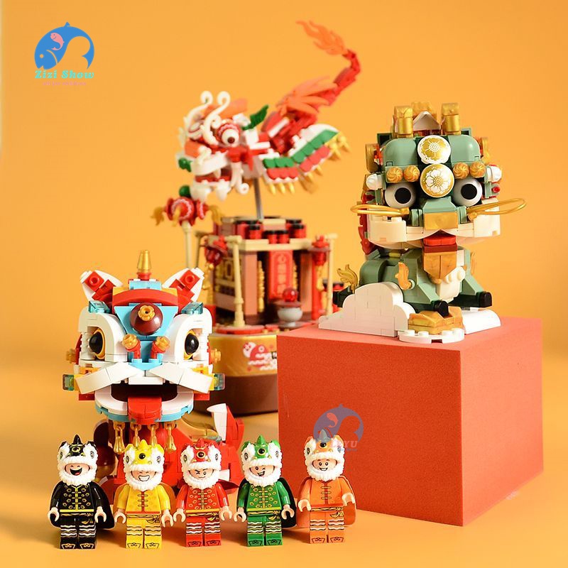 LEYU MOC Creative Building Blocks Decoration for the New Year Divine ...