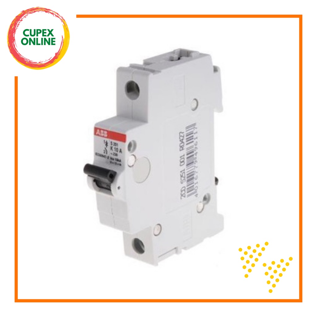 ABB S201-K MCB 6A/10A 1P 6KA K Curve (cupex) | Shopee Malaysia