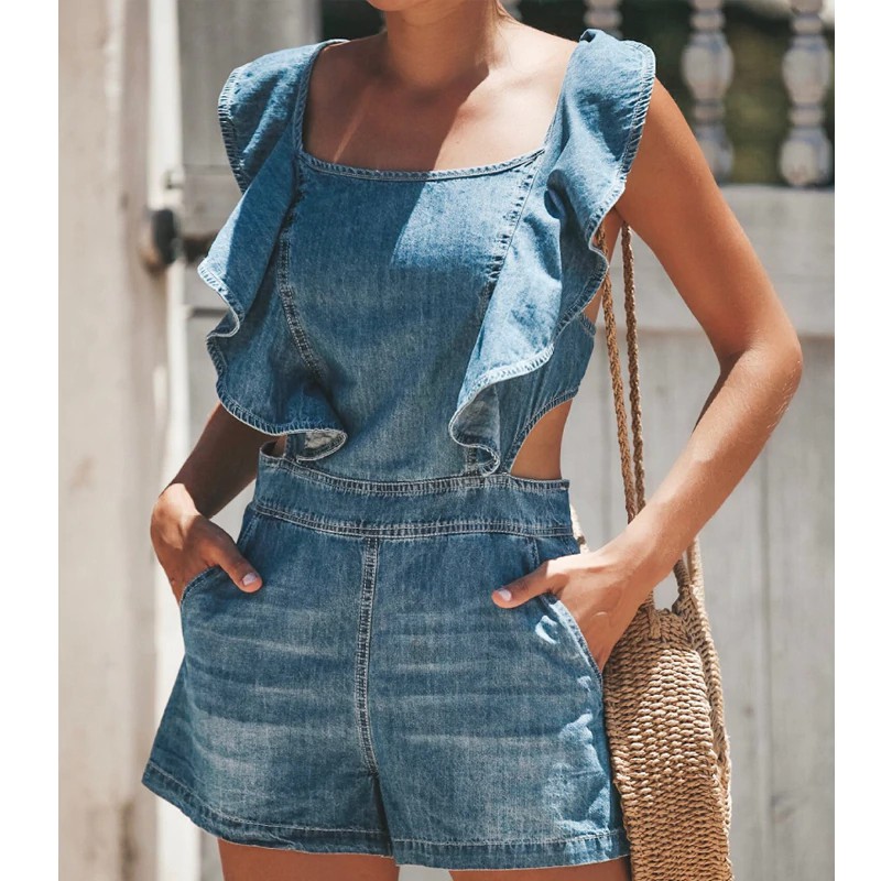 sexy denim rompers