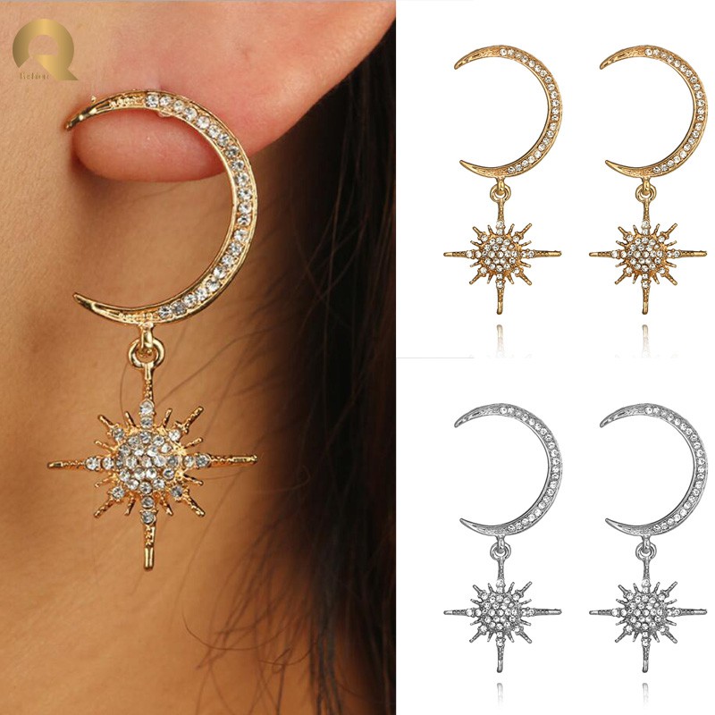 diamond stud dangle earrings