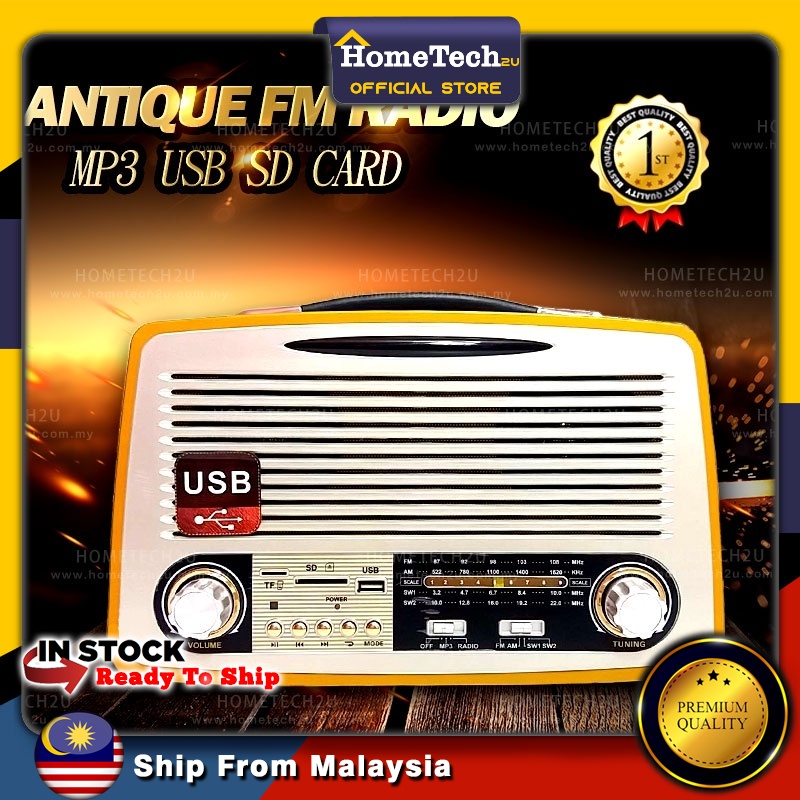 Kemai Vintage Radio fm Retro Antique FM Radio Speaker MP3 Player Classic Radio FM Radio Klasik Radio al quran Lama