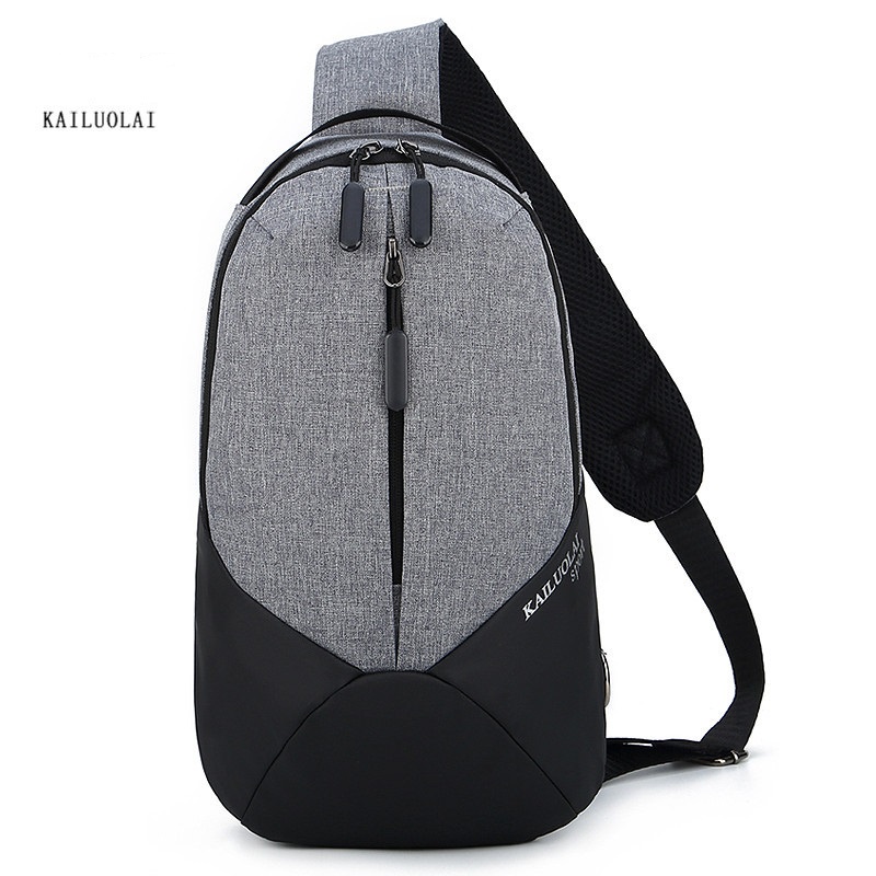 Ready Stock!! Korean Fashion Men Chest Bag Shoulder Bag Backpack Korean Polyester Kailuolai