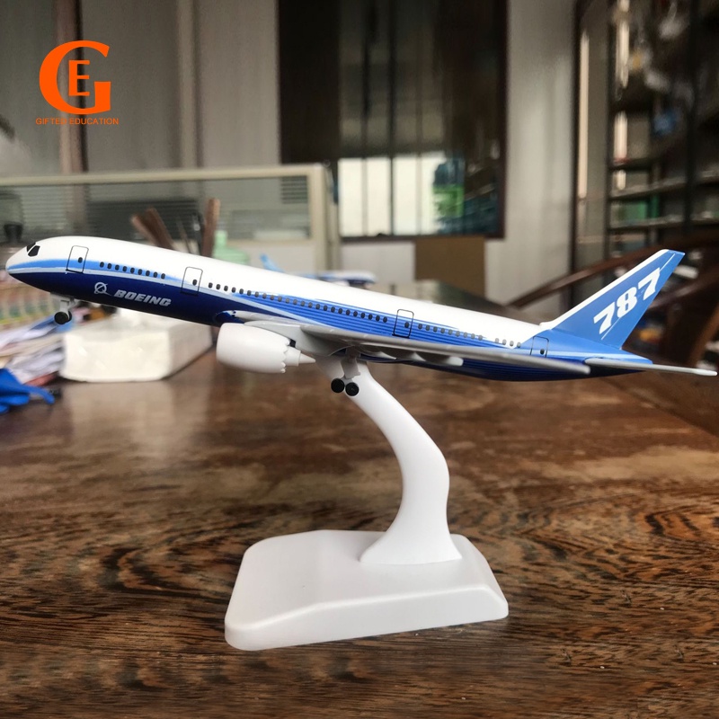 Boeing 787 Aircraft Model Diecast Metal B787 Plane Airplane Aviation Toy with Landing Gear and Wheels