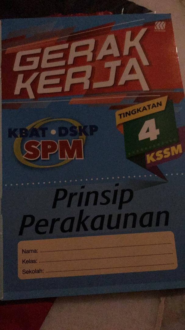 Myb Buku Latihan Gerak Kerja Kbat Dskp Kssm Tingkatan 4 Prinsip Perakaunan Sasbadi Shopee Malaysia