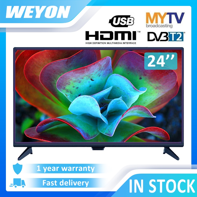 【FREE GIFT】WEYON TV Murah 24 inch Digital HD LED TV (DVBT-2) Built in MYTV Multi Ports HDMI+AV+VGA+USB