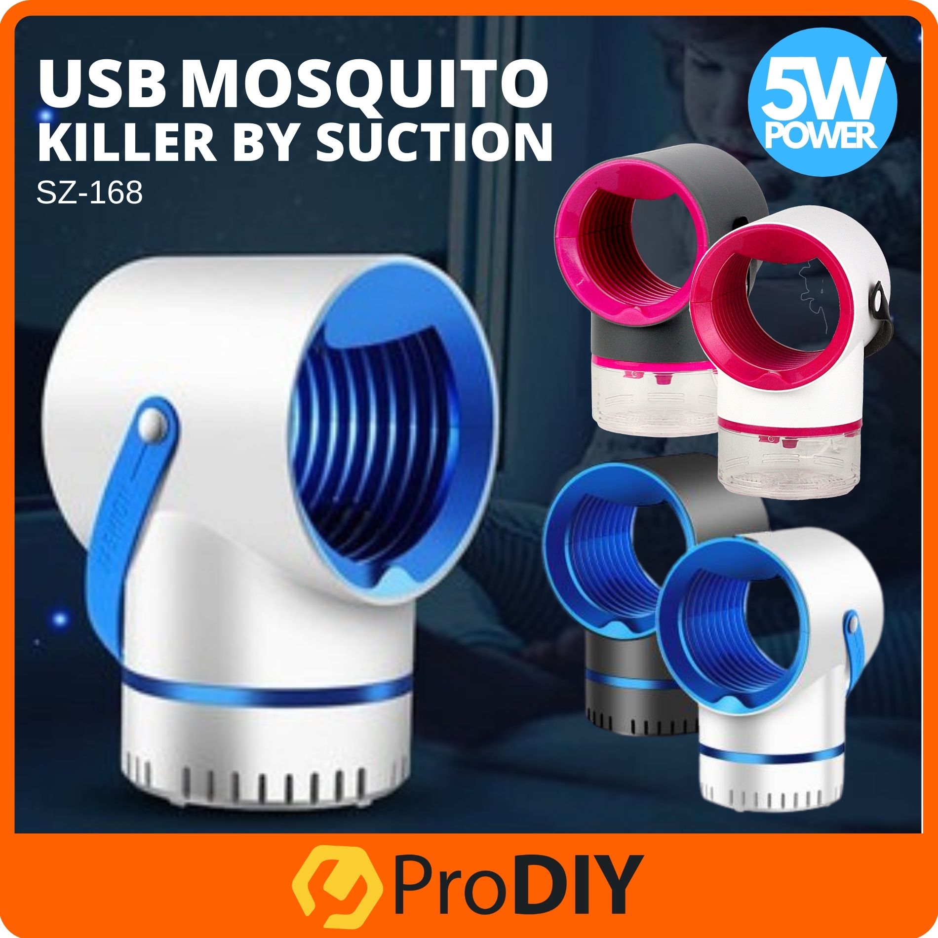 USB Mosquito Killer lamp Repellent Artifact LED Trap Insect Pest Control 5W Kipas Penangkap Penyedut Nyamuk ( SZ-168 )