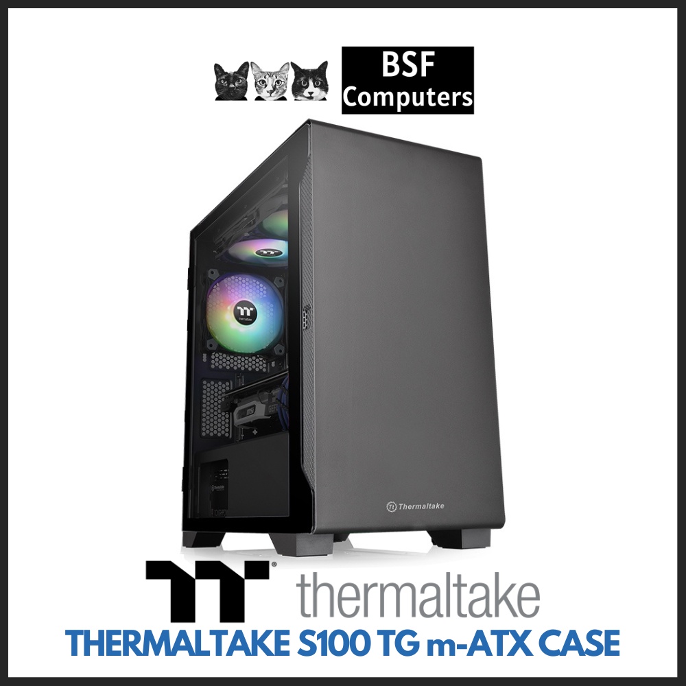 Thermaltake S100 TG mATX Case Black Shopee Malaysia