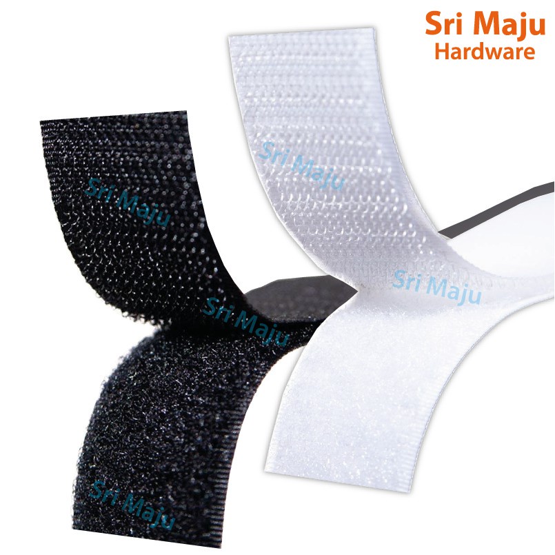 MAJU 25mm Black / White Hoop & Loop Velcro Fastener Magic Mosquito Net