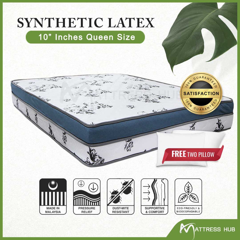 Free Delivery Free 2 Pillows Queensinglesuper Single King Size Synthetic Latex 10