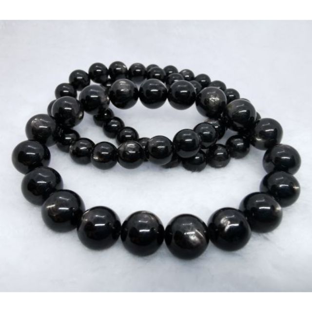 天然银线石 黑银线石 金运石 网红转运石 手串natural Hypersthene Bracelet Shopee Malaysia