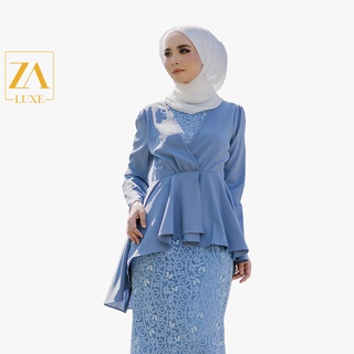 Baju Kurung Moden Raya 2022 ABAYA PEPLUM LACE MATERIAL SATIN Crepe Baju ...