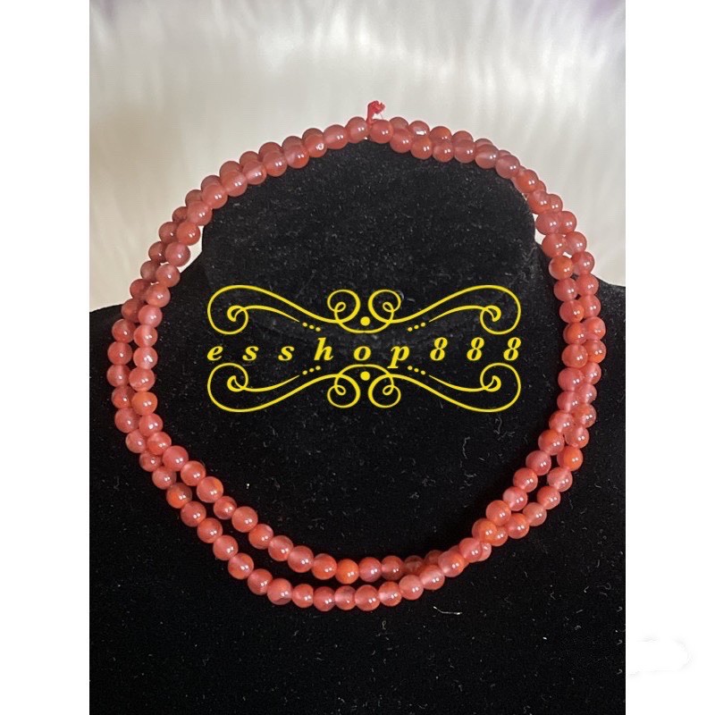 【现货】天然红玉髓项链/脚链 4米Natural Carnelian Necklace/Anklet 4mm