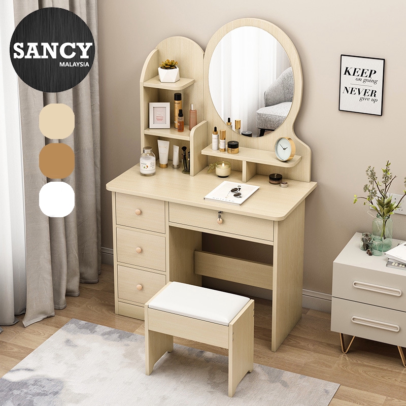 Sancy Minimalist Nordic Bedroom Dressing Table Small Apartment Dresser Vanity Table Meja Solek ميجا سوليق Shopee Malaysia