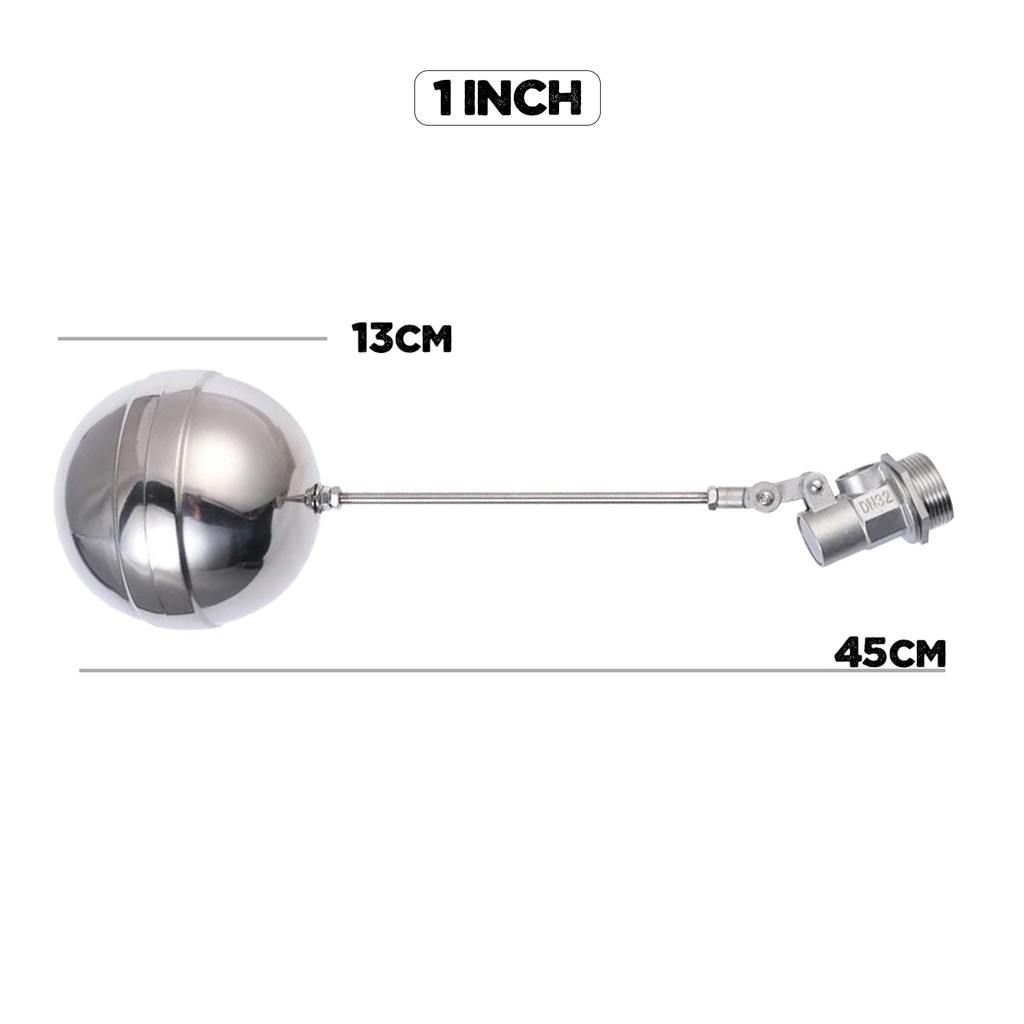 STAINLESS STEEL FLOAT VALVE WITH STAINLESS STEEL BALL Water Tank Ball Flow Control Float Sensor Valve Bola Tangki Air