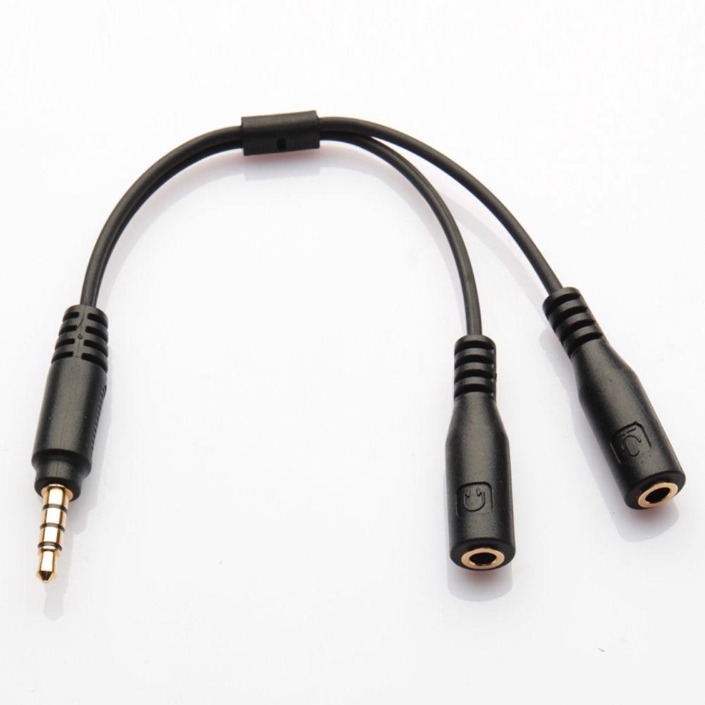 3.5mm Male TRRS to 2 Female TRS Audio Connector TRRS Y Splitter Cable Adapter Shopee Malaysia