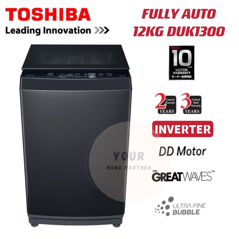 Toshiba 12KG Inverter Fully Auto Washing Machine Ultra Fine Bubble DUK1300