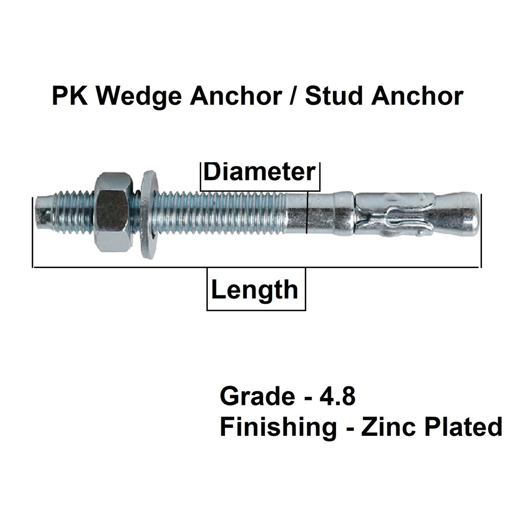 PK Anchor Wedge Anchor Stud Anchor M12 Shopee Malaysia