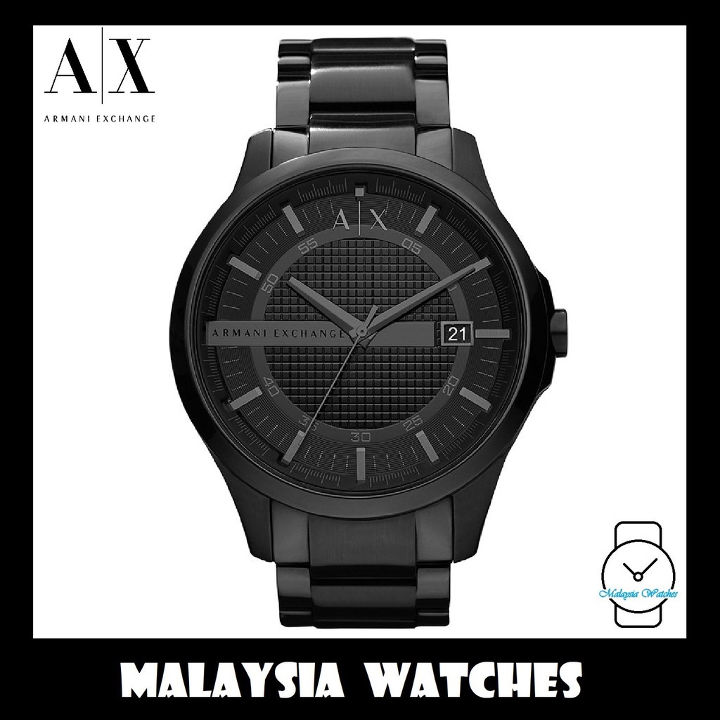 armani exchange black stainless steel watch