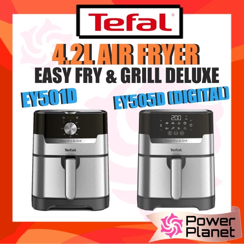 Tefal 2-in-1 Air Fryer Easy Fry & Grill Deluxe 4.2L ( XL Size ) EY501D ...