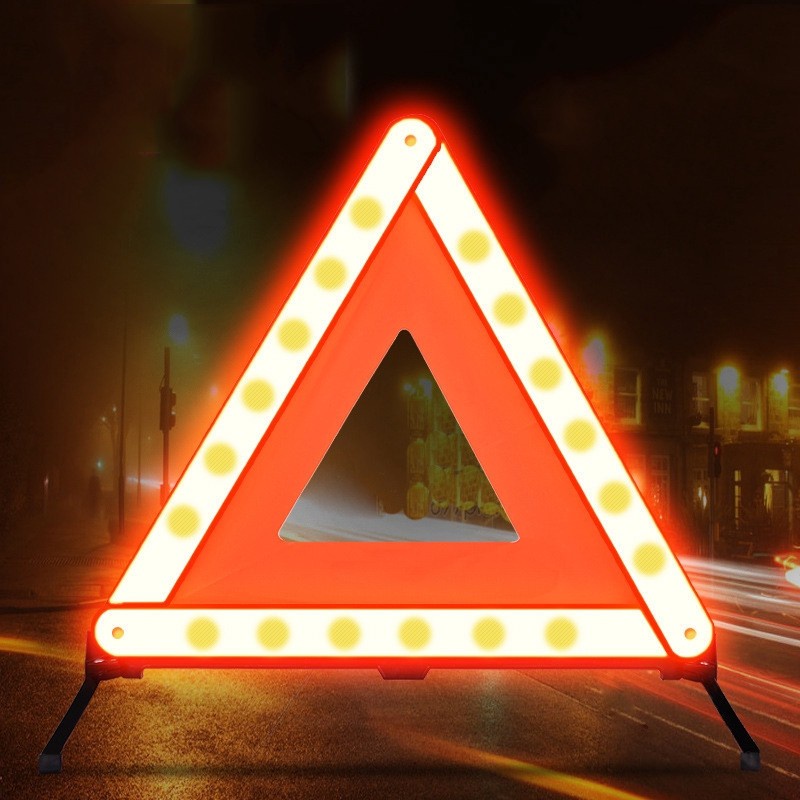 Reemky Car Warning Sign Triangle Reflective Road Safety Kit Tripod Folding 1 Pack 