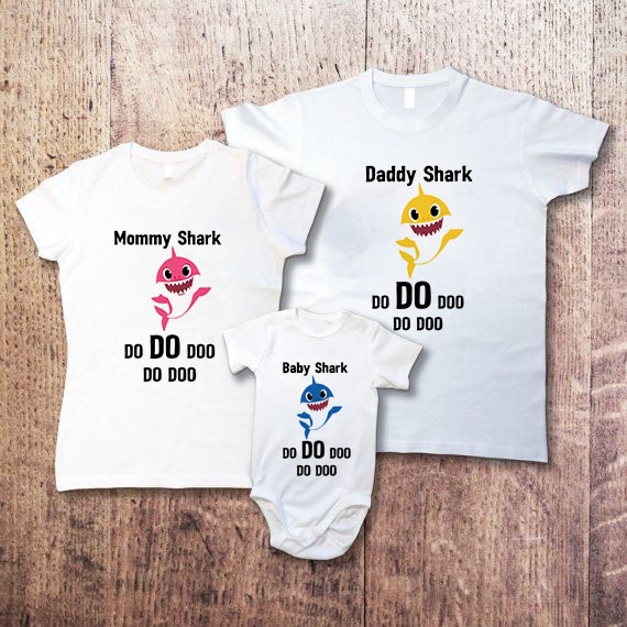 daddy shark and baby shark t shirt