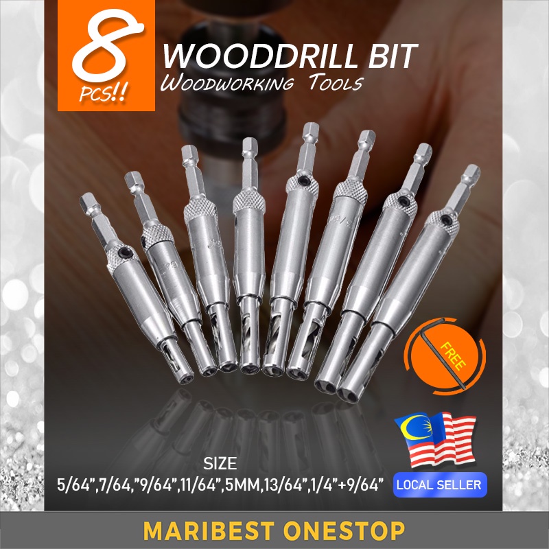 8PCS WOOD DRILL Hinge Center Drill Bit Doors Self Centering Hinge