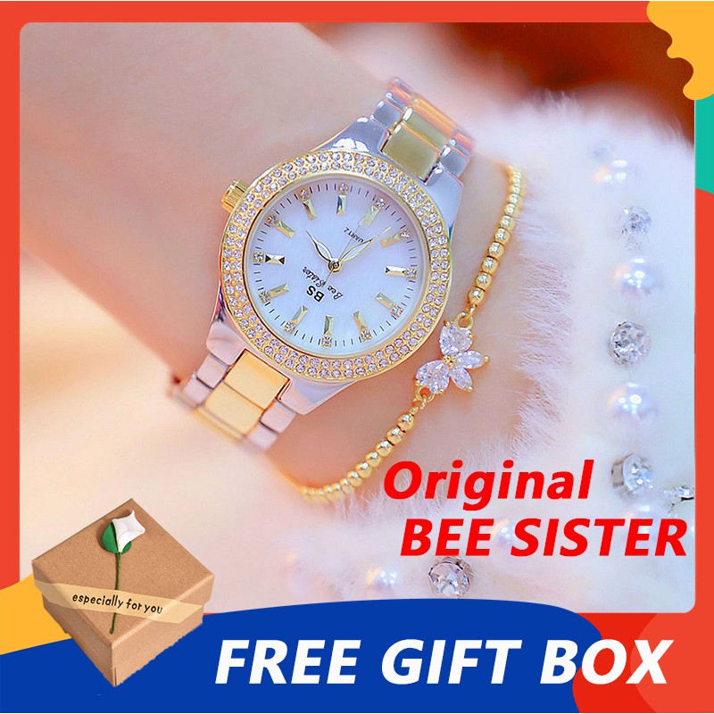 Bee Sister Original Jam Tangan Wanita Diamond Watches Vintage Quartz Watch For Women Waterproof Shopee Malaysia