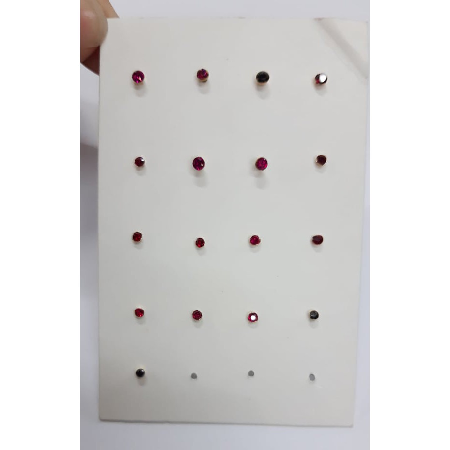 Wing Sing Gold 1pcs Stone Nose Stud Mukuthi Subang Hidung