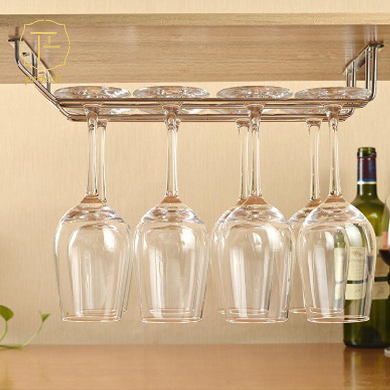 US Stainless Steel Wine Glass Rack Hanging Stemware Holder Hanger Shelf