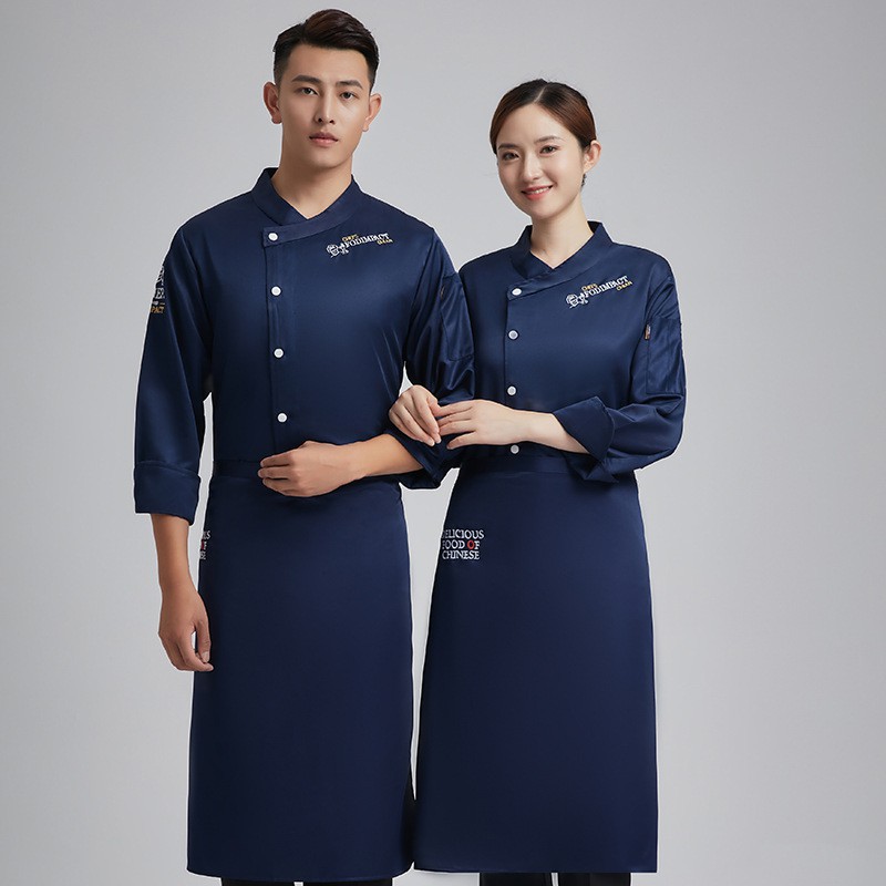 Hotel Chef Overalls Male q Hotel Restaurant Kitchen Tool 酒店厨师工作服男烧烤饭店餐厅后厨工装房食堂厨师衣服春夏装 Shopee Malaysia