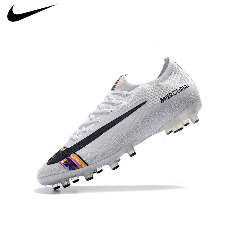 white and rainbow nike soccer cleats