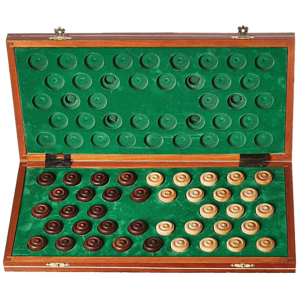 15-1//2 Checkers Set in Folding Wooden Case 100 Playing Field