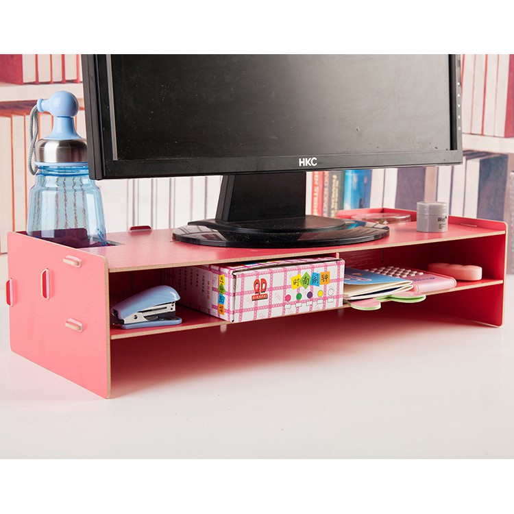 Rak Komputer Pc Drawer Komputer Monitor Riser Cabinet Wooden