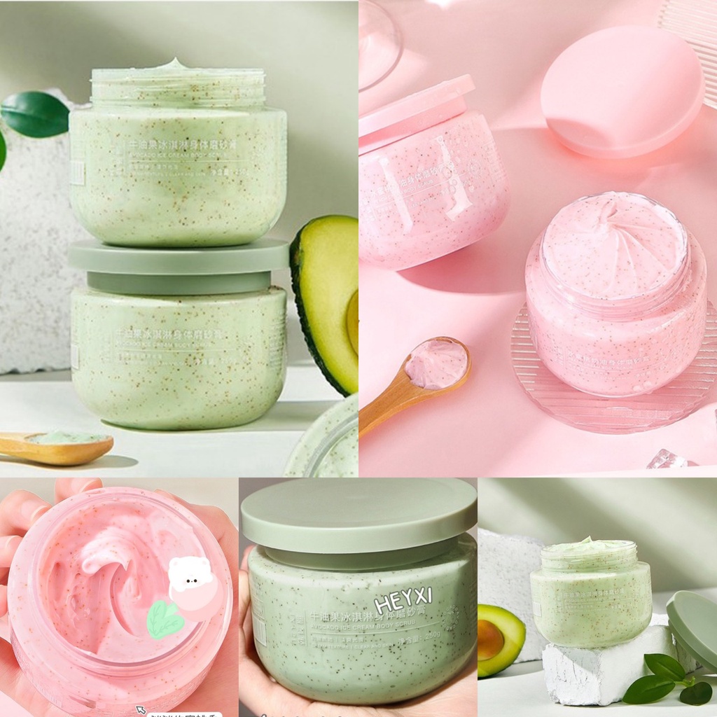 [Authentic] Heyxi avocado/ peach body scrub 250g new model