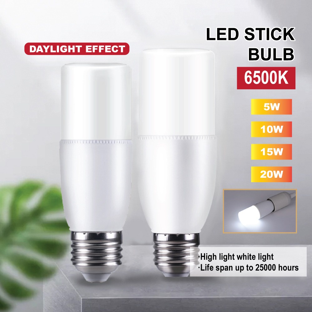 Energy Saving 5W / 10W / 15W / 20W LED Stick Bulb E27 White Light ...