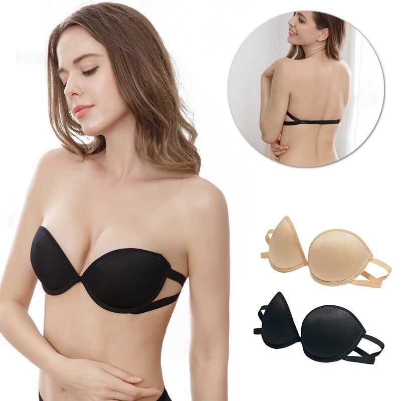 Strapless soft steel ring bra gathered non-slip small bra invisible beauty back underwear women