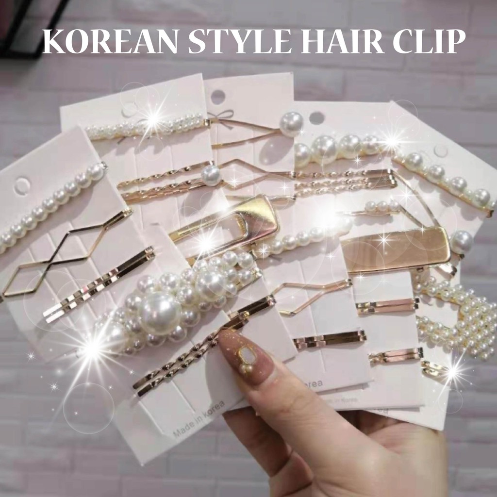 2/3PCS set Klip Rambut Korean Metal Pearl Hair Clip Barrette Stick Hairpin  Hair Accessories Jewelry | Shopee Malaysia