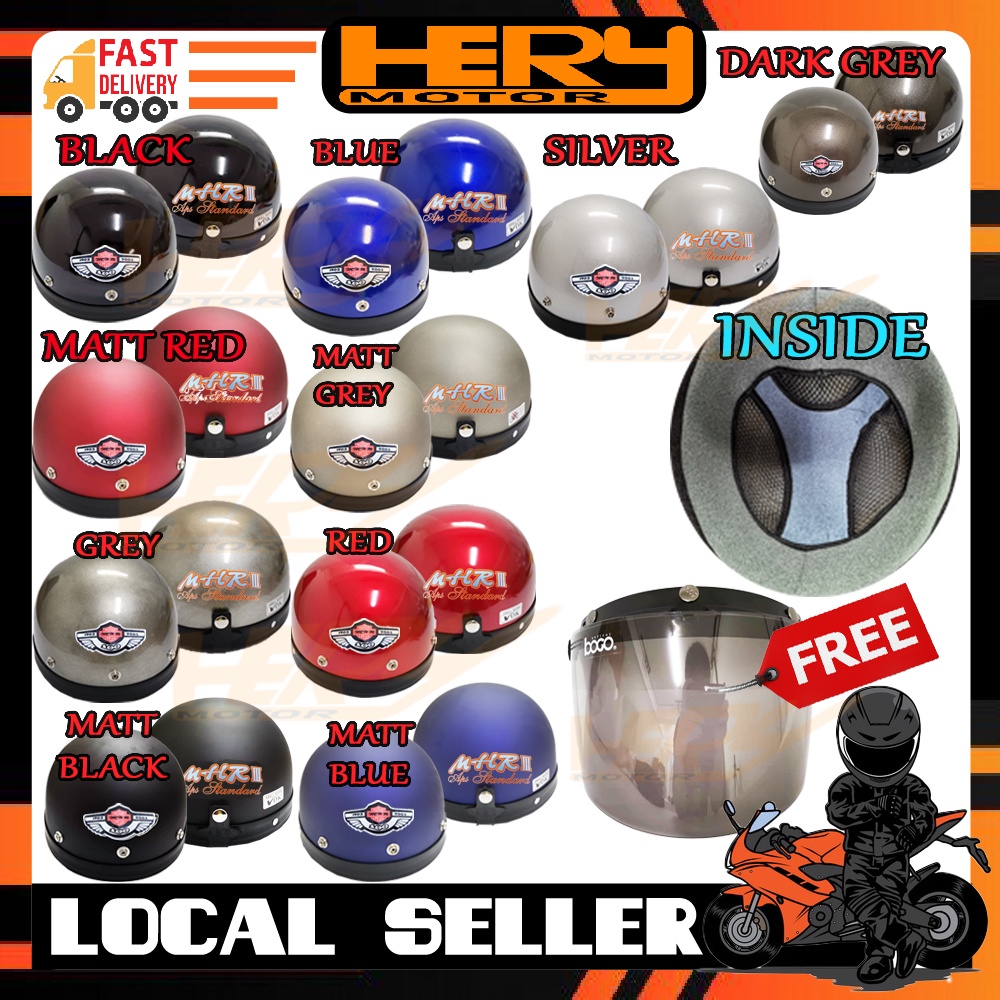 BUY 1 MHR III MHR 3 HELMET HALF CUT HELMET KURAKURA FREE VISOR MATT