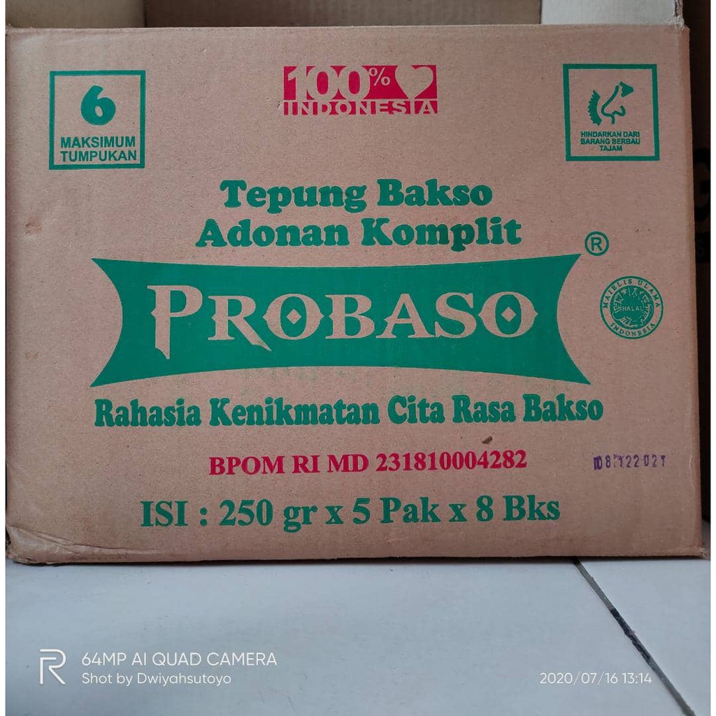 Tepung Bakso Adonan Komplit Brand Probaso 40 Pcs X 250gr 1 Katun