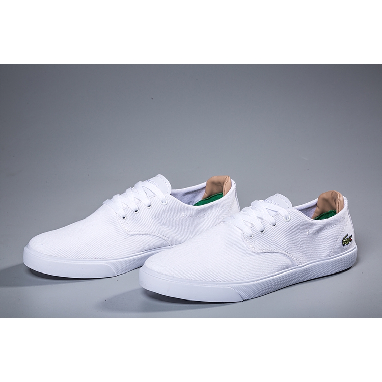 lacoste plain white shoes