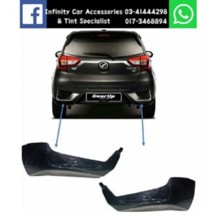 Perodua Myvi 18 rear skirt with paint glossy black 