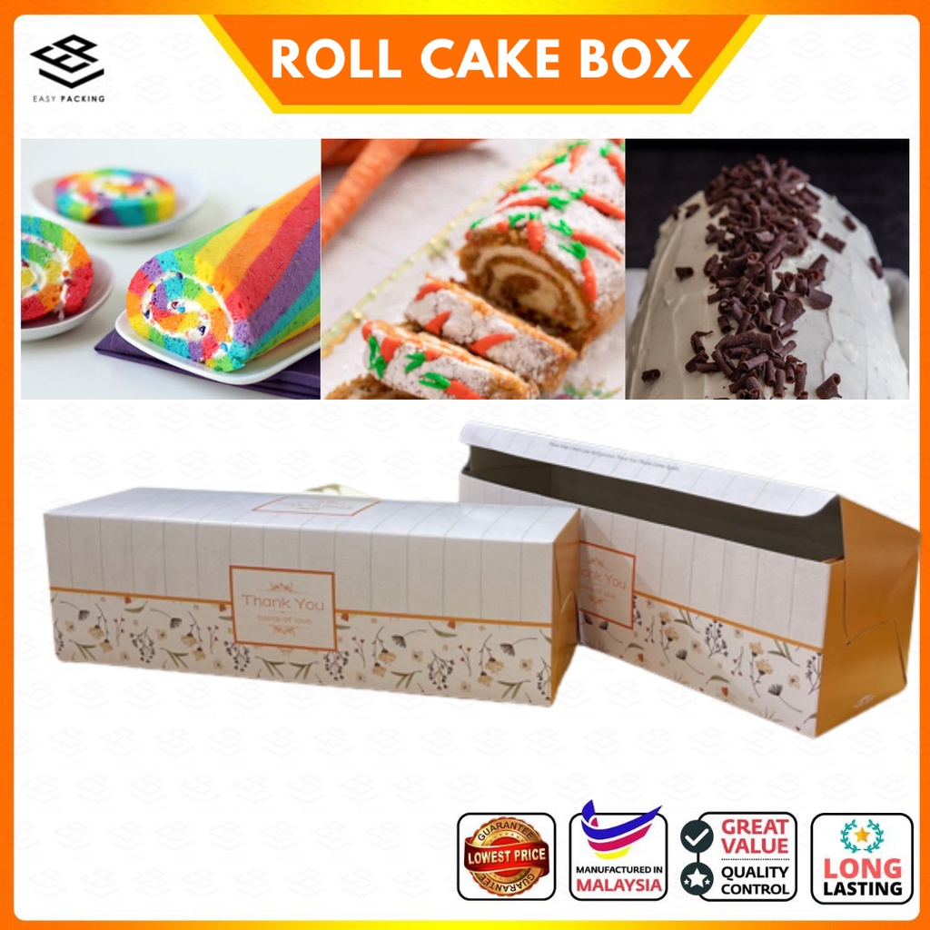 [Ready Stock] Roll Cake Box / Swiss Roll Cake Box / Long Cake Box