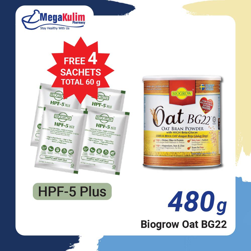 Biogrow Oat Bg22 Oat Bran Powder 480g Shopee Malaysia